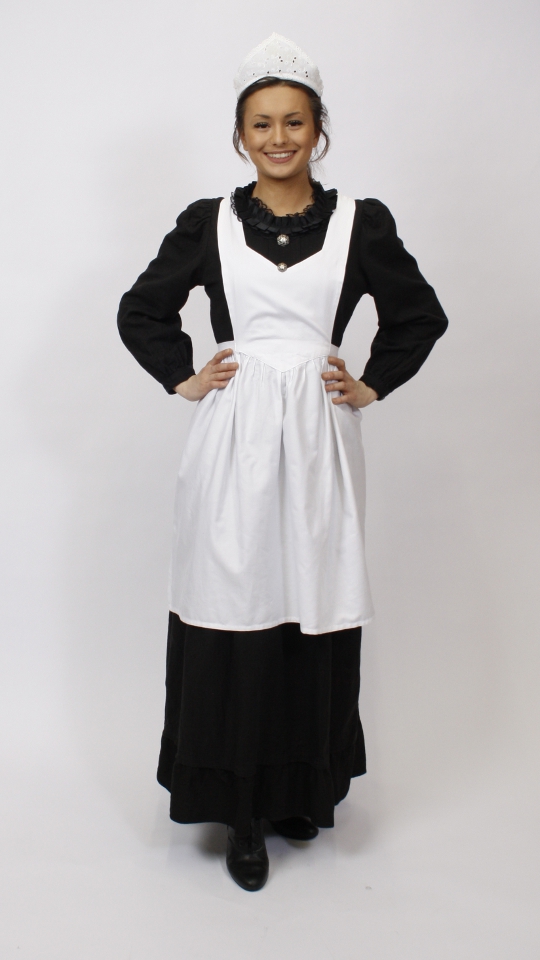 Dienstmädchen – Jahrhunderwende Outfit (Kleid, Schürze und Haube) mieten