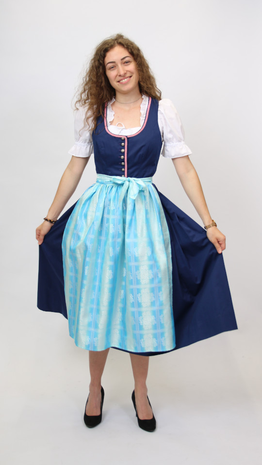 Dirndl – Dunkelblau – Damen (Dirndl, Schürze und Bluse) mieten