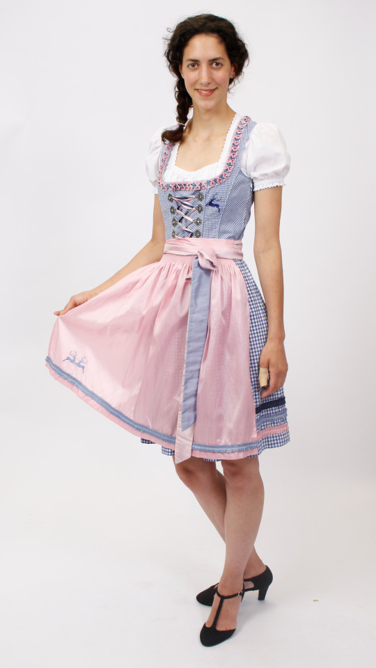 Dirndl – Blau-Rosa – Damen (Dirndl, Schürze und Bluse) mieten