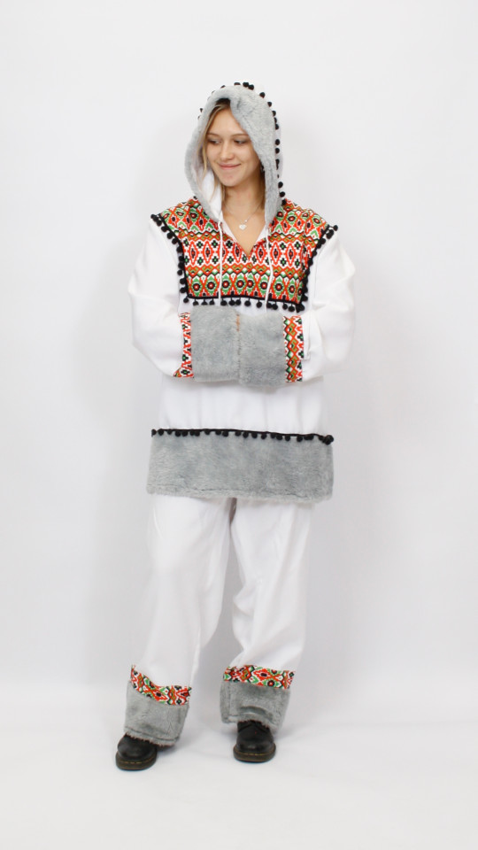 Inuit – Eskimo Outfit (Jacke, Hose, Kette, Tasche und Stiefel) mieten