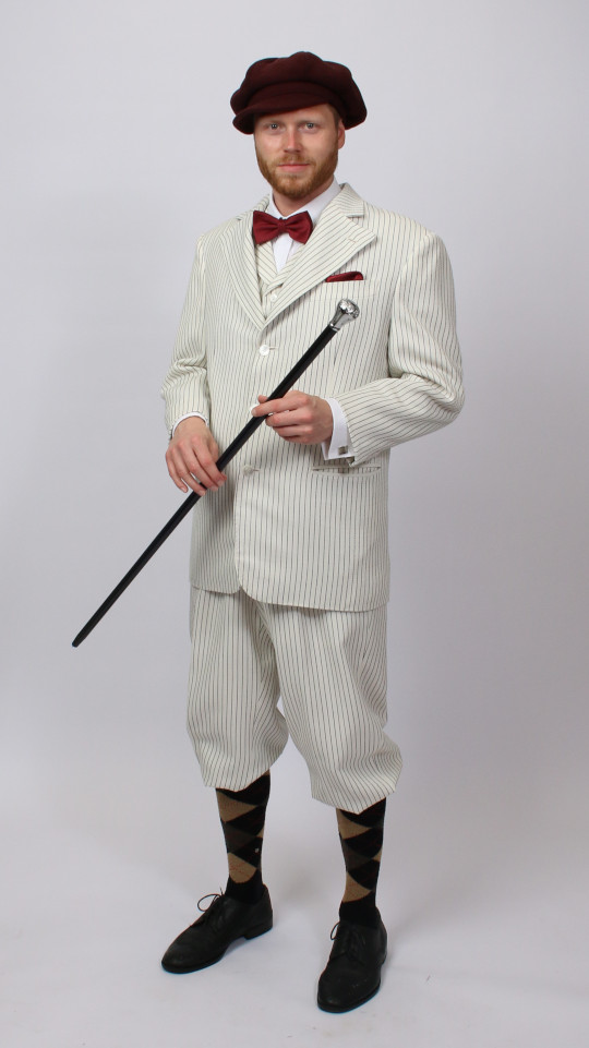 20er Jahre Outfit – Herren – Nadelstreifen (Weste und Schiebermütze) mieten
