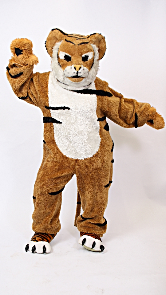 Tiger Outfit (Overall, Kopf, Gamaschen und Handschuhe) mieten