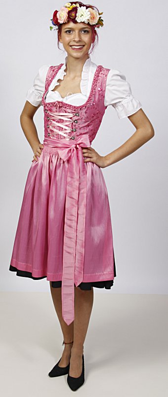 Dirndl – Pink – Damen (Dirndl, Schürze und Bluse) mieten