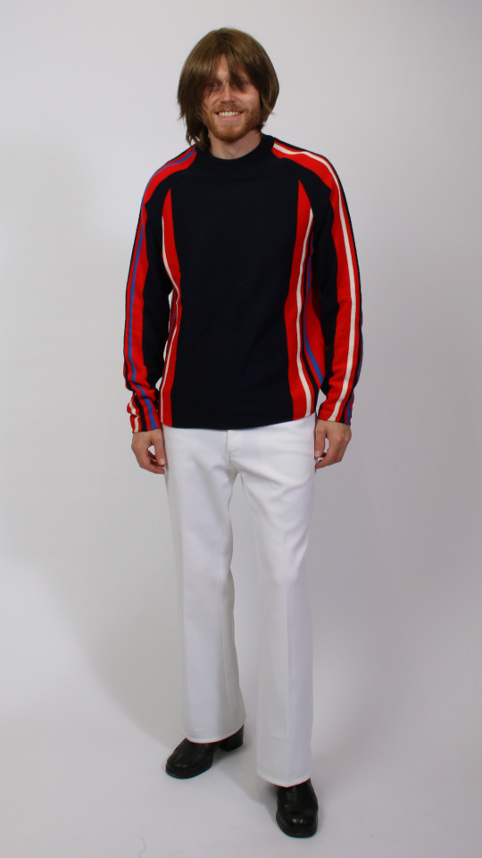 70er Jahre Outfit – Original (Pullover, Hose und Brille) mieten