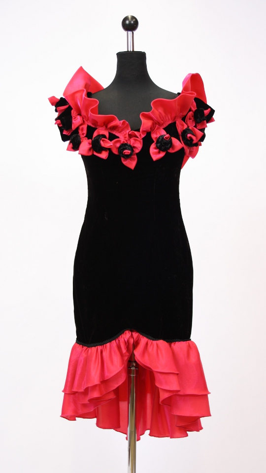 80er Jahre Kleid Outfit (Kleid und Ohrringe) mieten