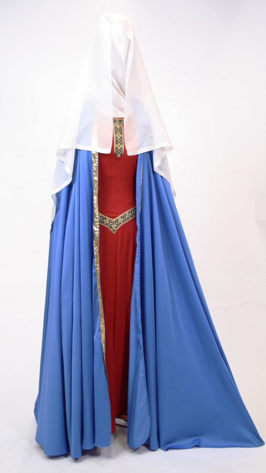 Maria Outfit – Weihnachten (Kleid, Cape und Tuch) mieten