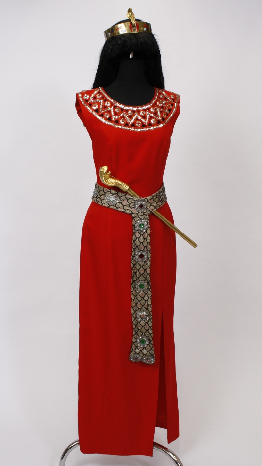 Cleopatra – Ägypterin Outfit Rot (Kleid, Schlangenkopfteil und Gürtel) mieten