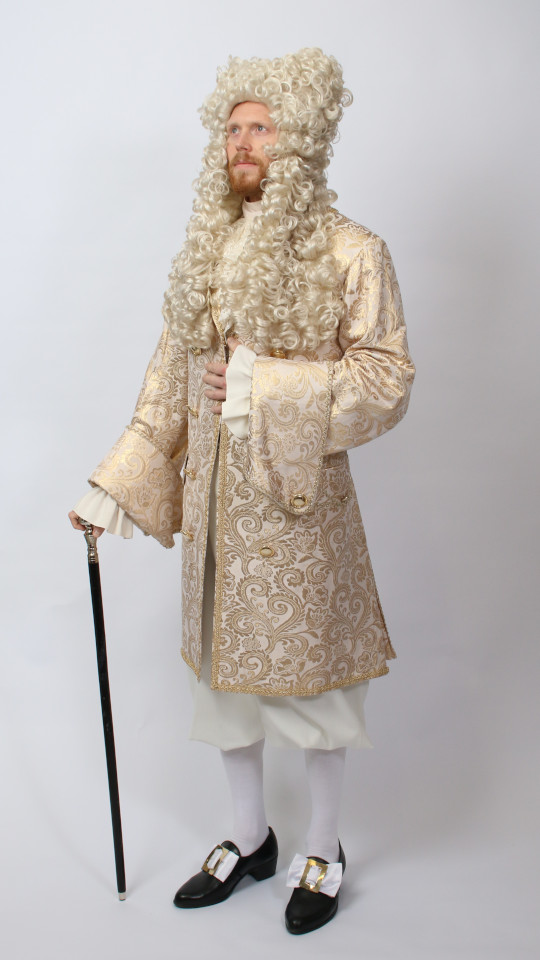 Rokoko – Karneval in Venedig Outfit – Gold (Hemd, Jabot und Dreispitz) mieten