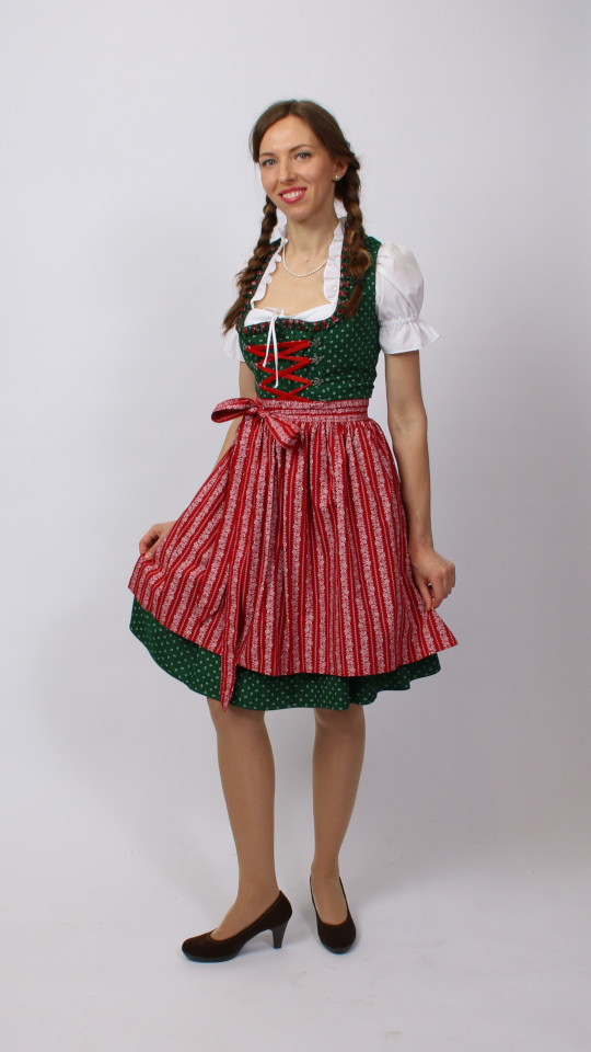Dirndl – Dunkelgrün – Damen (Dirndl, Schürze und Bluse) mieten