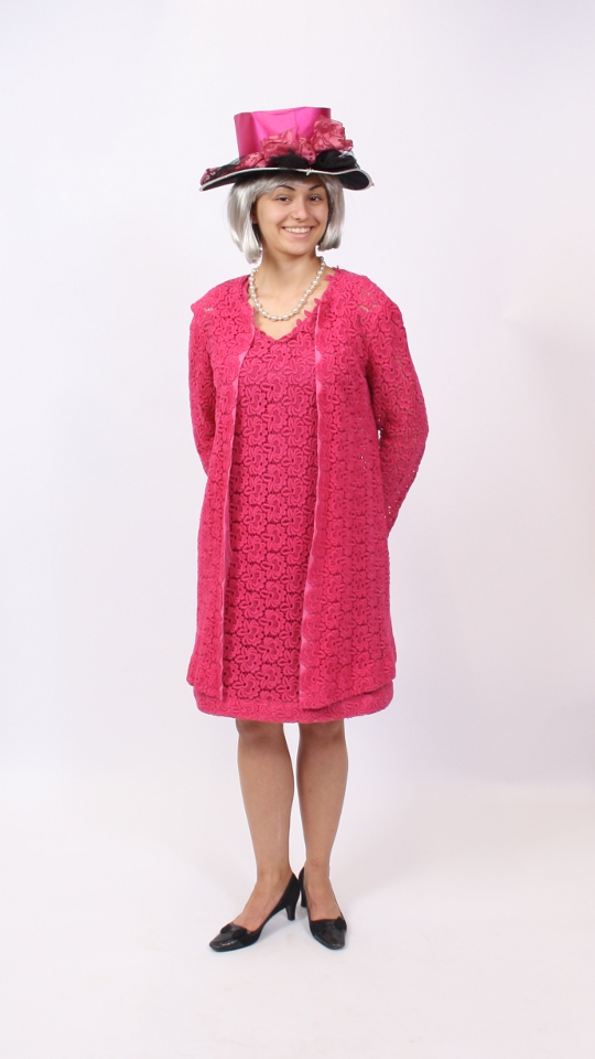 Queen Outfit – Pink (Mantel, Kleid und Hut) mieten
