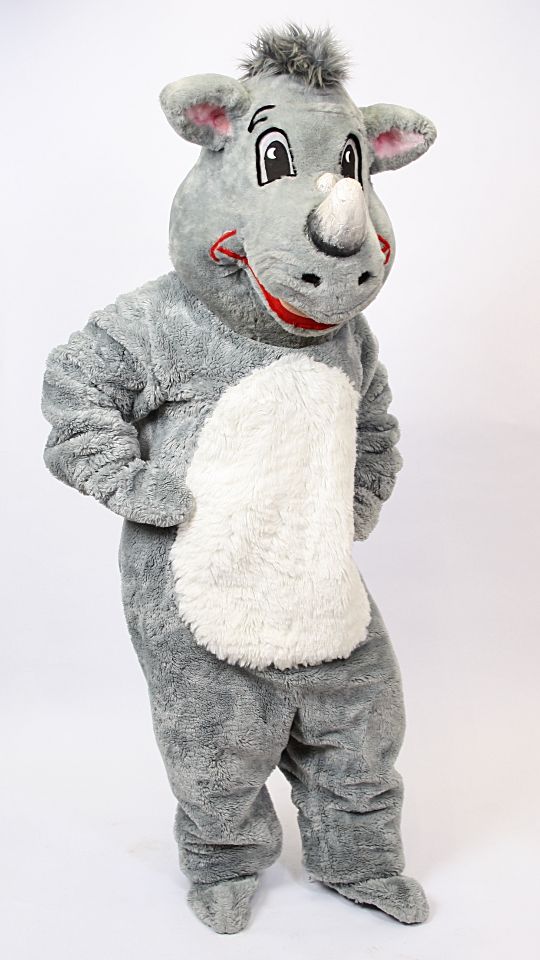 Nashorn Outfit (Overall, Kopf, Gamaschen und Handschuhe) mieten