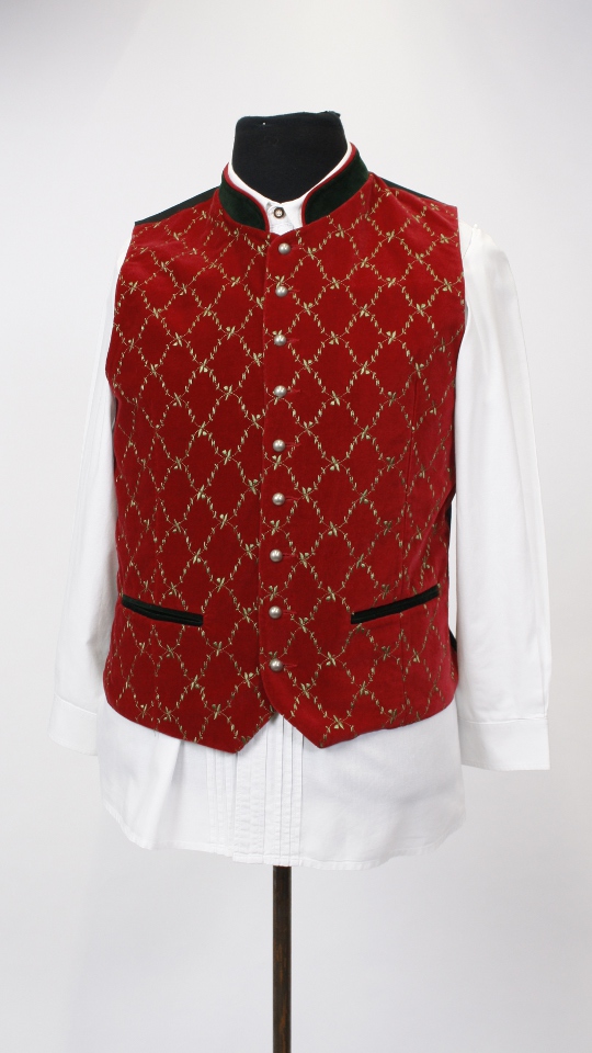Trachtenweste – Rot – Herren mieten