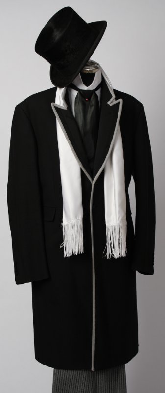 Jahrhundertwende – Biedermeier Outfit – Herren – Schwarz (Weste und Plastron) mieten
