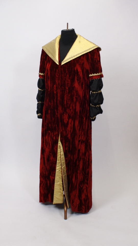 Mephisto – Goethes Faust Outfit – Dunkelrot (Mantel und Jabot) mieten