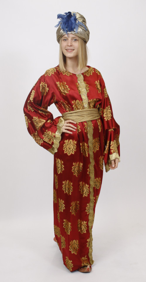 Orientalische Prinzessin – 1001 Nacht Outfit – Rubinrot (Kutte, Schärpe und Turban) mieten