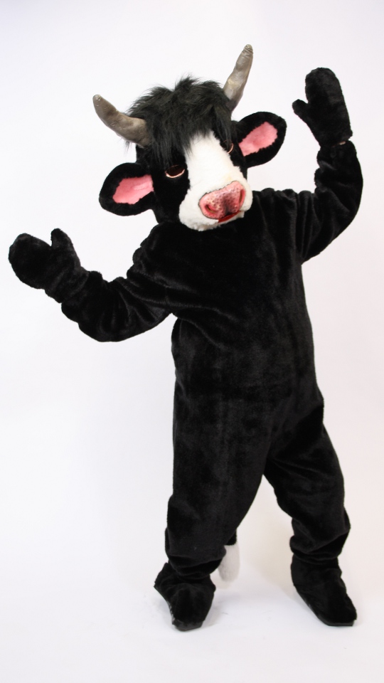 Stier – Kuh Outfit (Overall, Kopf, Gamaschen und Handschuhe) mieten