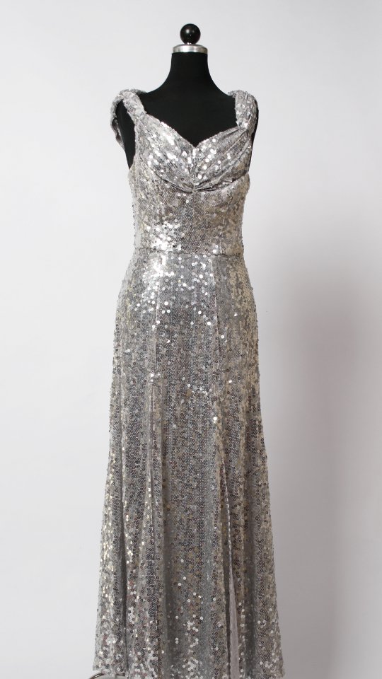 20er Jahre – Bond Girl Outfit – Damen – Paillettenkleid (Kleid, Stirnband, Federboa, Hands