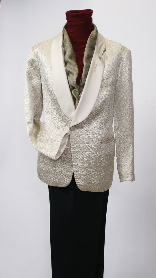 Studio 54 – Dinner – 70er Jahre Outfit Creme (Jacke, Hose und Schal) mieten