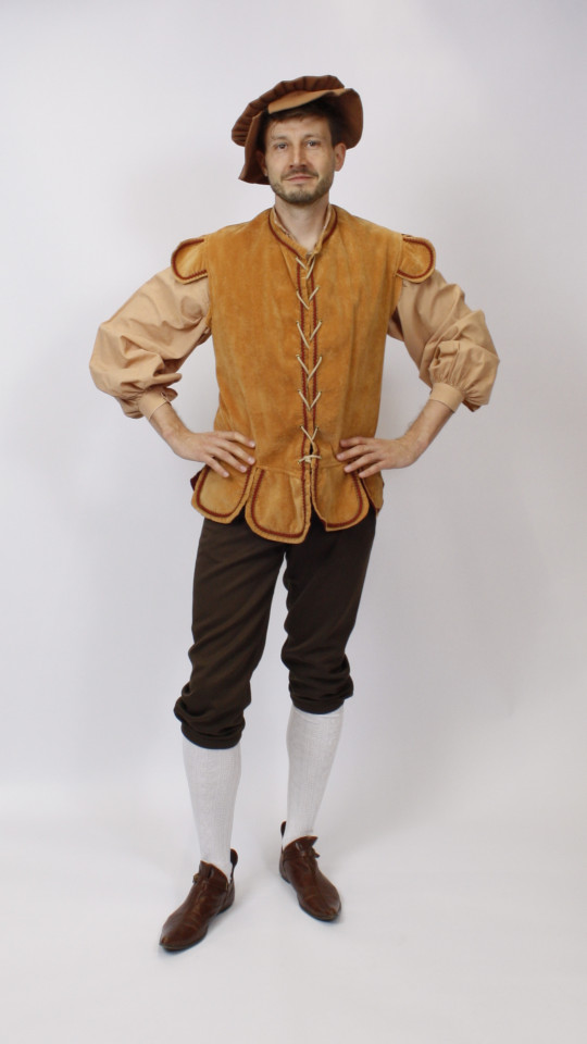 Gautschen – Packer – Mittelalter Outfit – Senfgelb (Hemd und Barett) mieten