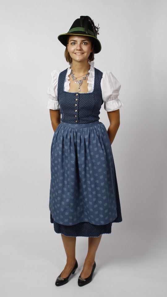 Dirndl – Blau – Damen (Dirndl, Schürze und Bluse) mieten