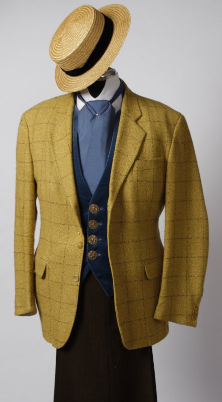 Jahrhundertwende – Biedermeier Outfit – Herren – Senfgelb (Weste und Plastron) mieten