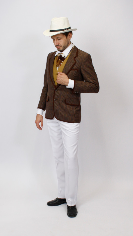 50er Outfit – Herren – Braun (Sakko und Hut) mieten