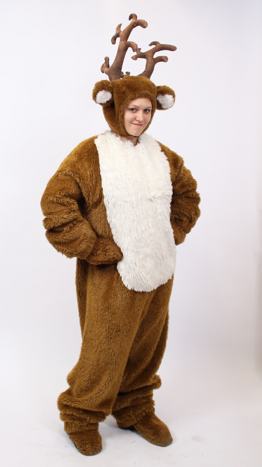 Rentier – Hirsch Outfit (Overall, Gamaschen, Handschuhen und Mütze) mieten