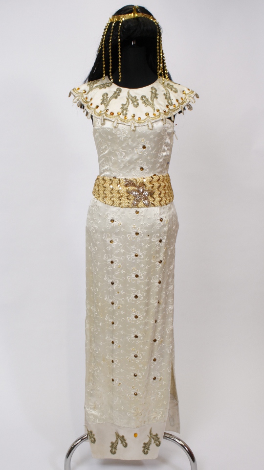 Cleopatra – Ägypterin Outfit Cremegold (Kleid, Kopfteil und Gürtel) mieten