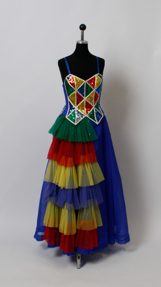 Clown – Harlekin – Fantasy Outfit (Kleid und Ohrringe) mieten