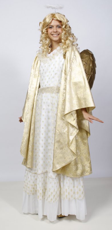 Engel – Christkind Outfit – Heiligenschein (Kleid, Flügel und Heiligenschein) mieten