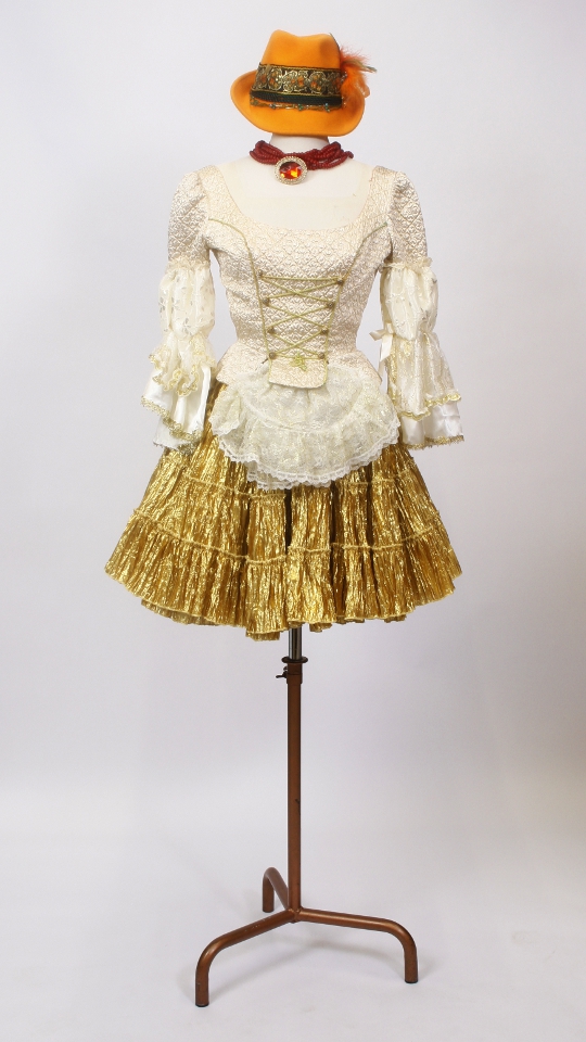 Dirndl – Weiß-Gold – Damen (Dirndl) mieten