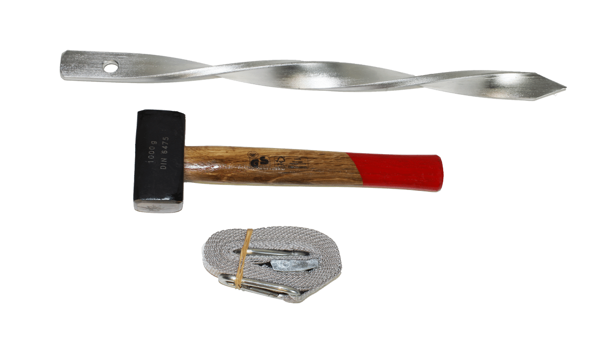 Master Tent – Befestigungskit Profi 4 | 4x Hering, 4x Spanngurt, 1x Hammer mieten