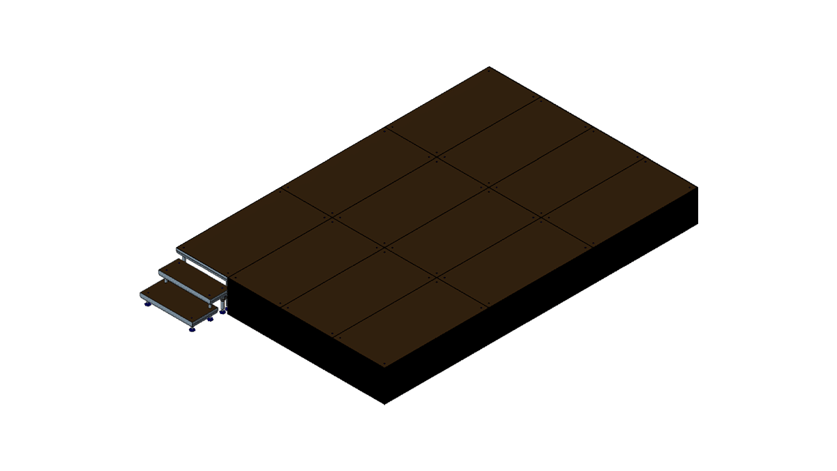 Bühne 6m x 4m x 0,60m Höhe inklusive Treppe mieten