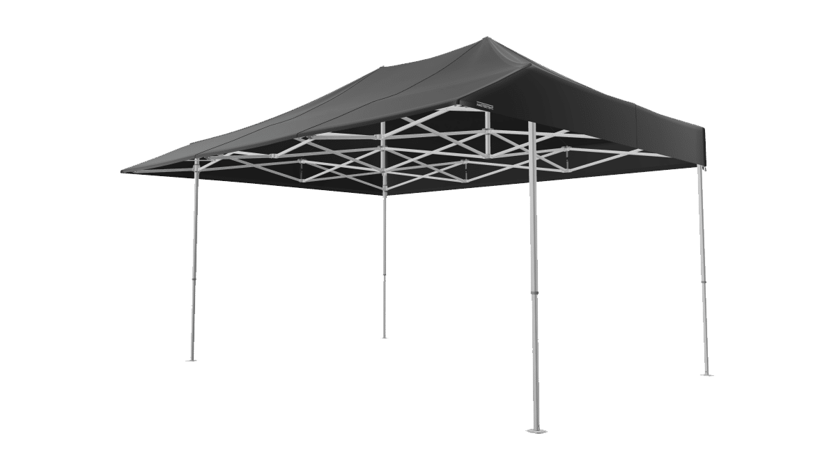Master Tent – Pagode 4,5m x 3,0m | schwarz | Serie 50 mit Vordach mieten