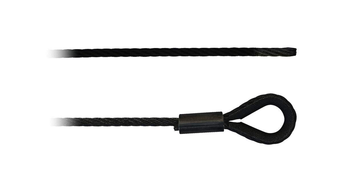 Stahlseil – 8m / Ø 8mm / Anschlagseil einseitige Kausche 35mm / schwarz mieten
