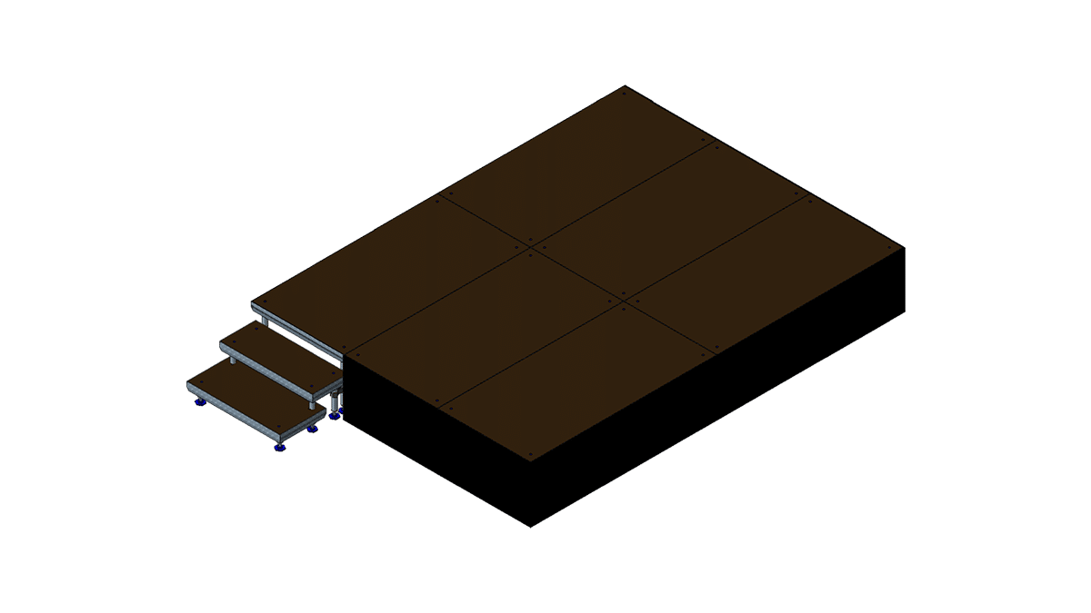 Bühne 4m x 3m x 0,60m Höhe inklusive Treppe mieten