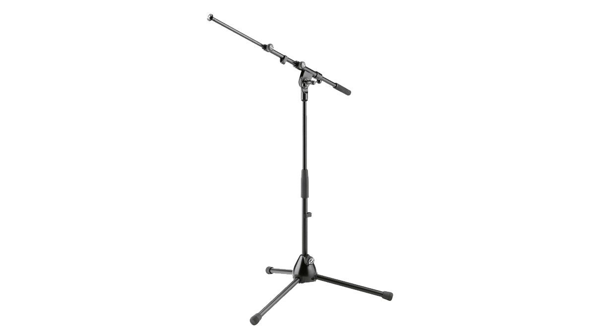 K&M – Mikrofonstativ schwarz halbhoch 259B 42,5.-64,5cm mit ausziehbarem Schwenk mieten