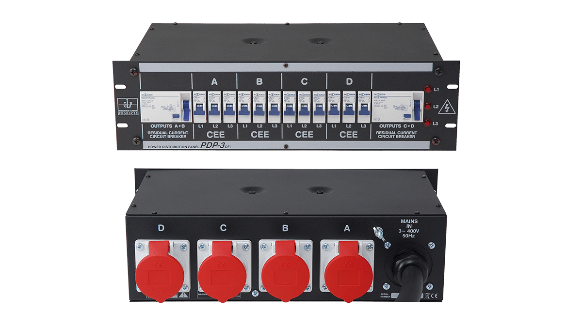 GLP – PDP-3 | 32A Stromverteiler, 4x CEE 16A Ausgänge, FI mieten