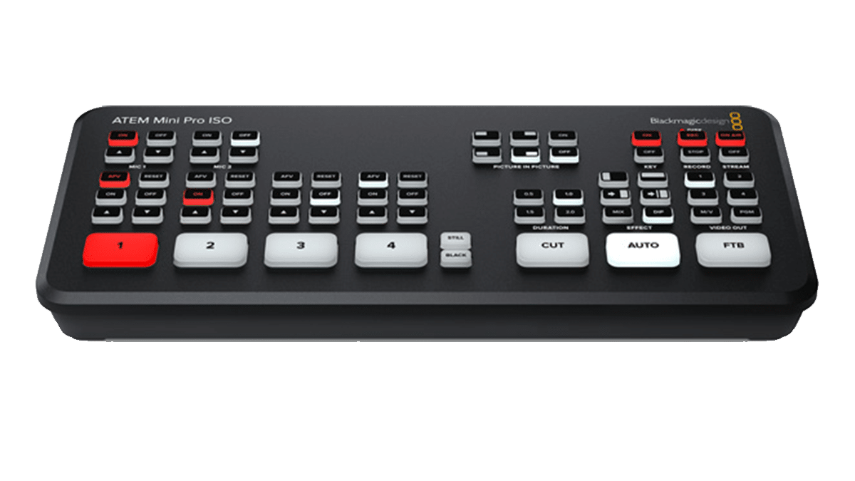 Blackmagic Design – ATEM Mini Pro ISO Produktion Mixer/Recorder, für Livestreami mieten