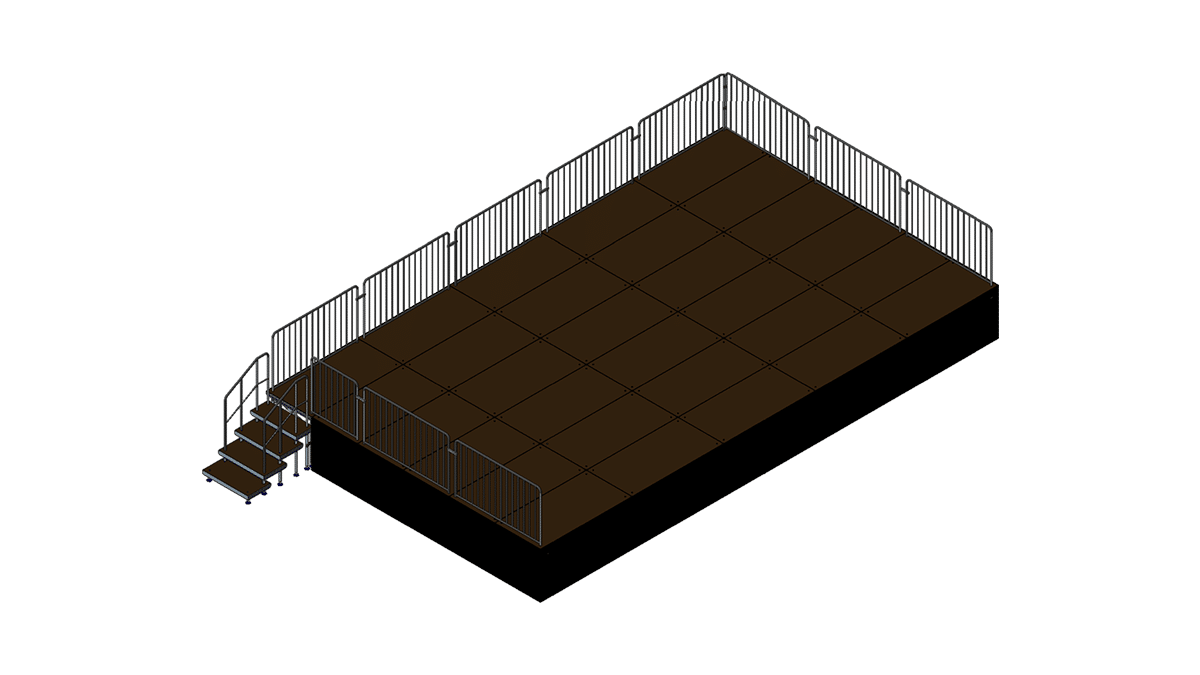 Bühne 10m x 6m x 1,00m Höhe inklusive Treppe mieten