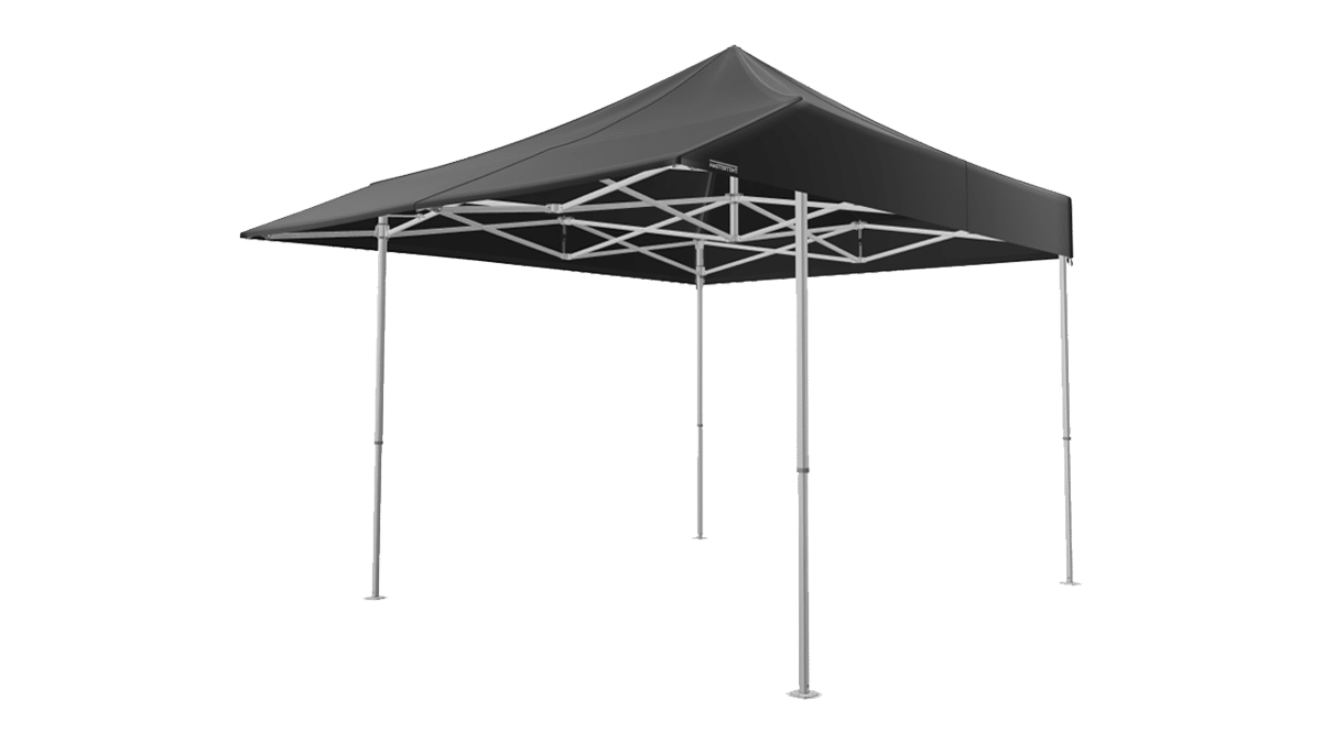 Master Tent – Pagode 3,0m x 3,0m | schwarz | Serie 50 mit Vordach mieten
