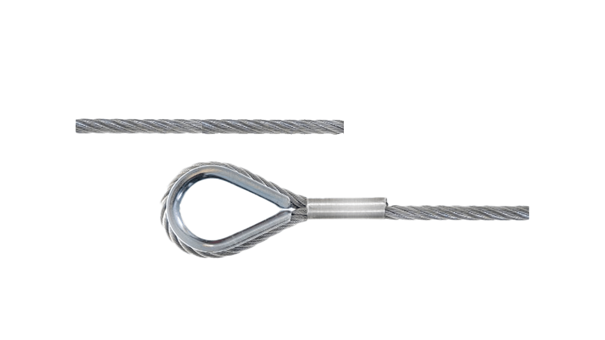 Stahlseil – 2m / Ø 8mm / Anschlagseil einseitige Kausche 35mm / schwarz mieten