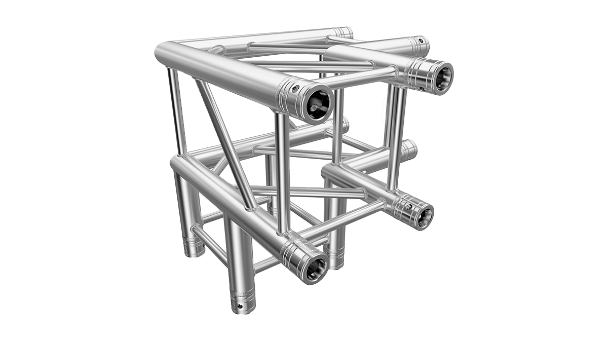 Global Truss – F34 Ecke 3-Weg C30 90° mit Abgang mieten