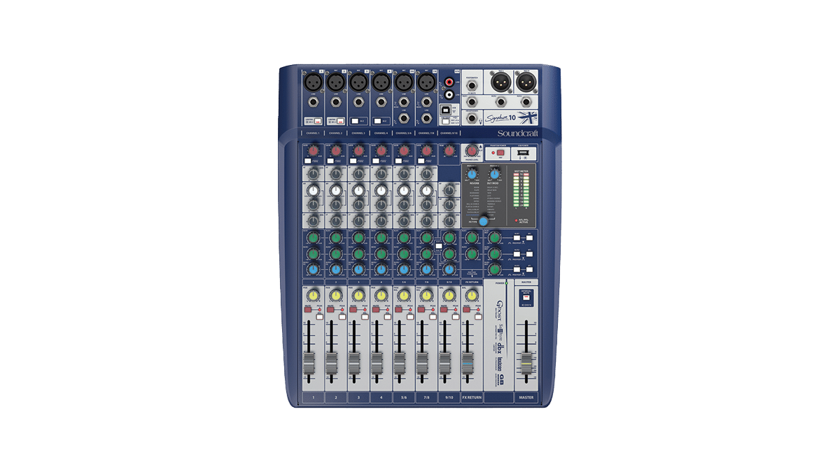 Soundcraft – Signature 10 Mixer, 6Mono XLR, 2 Stereo Cinch mieten