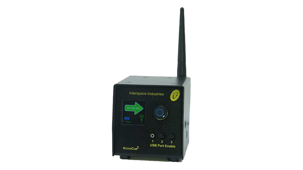 Interspace – MicroCue3: Pro Twin with 2 x 2 button Next & Back, green Laser mieten