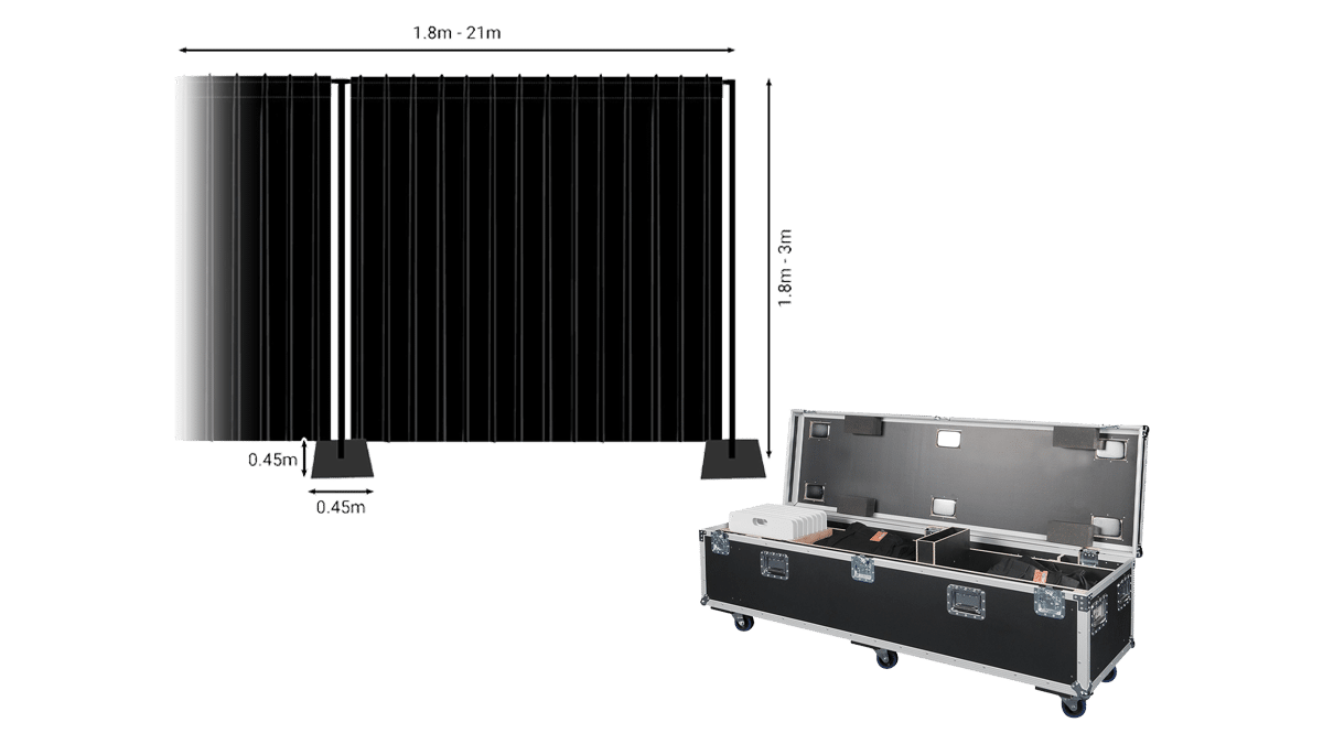 Wentex – Pipes & Drapes System bis 21 Laufmeter Dimout mieten