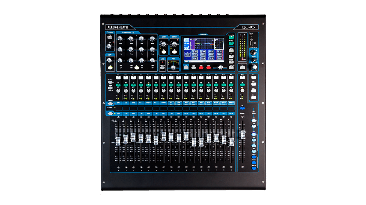 Allen & Heath – QU-16C Digitalmischpult16x Mono, 3x Stereo, 4x Stereo FX (intern mieten