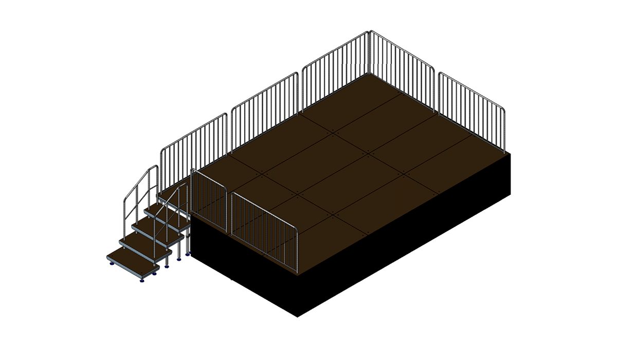 Bühne 6m x 4m x 1,00m Höhe inklusive Treppe mieten