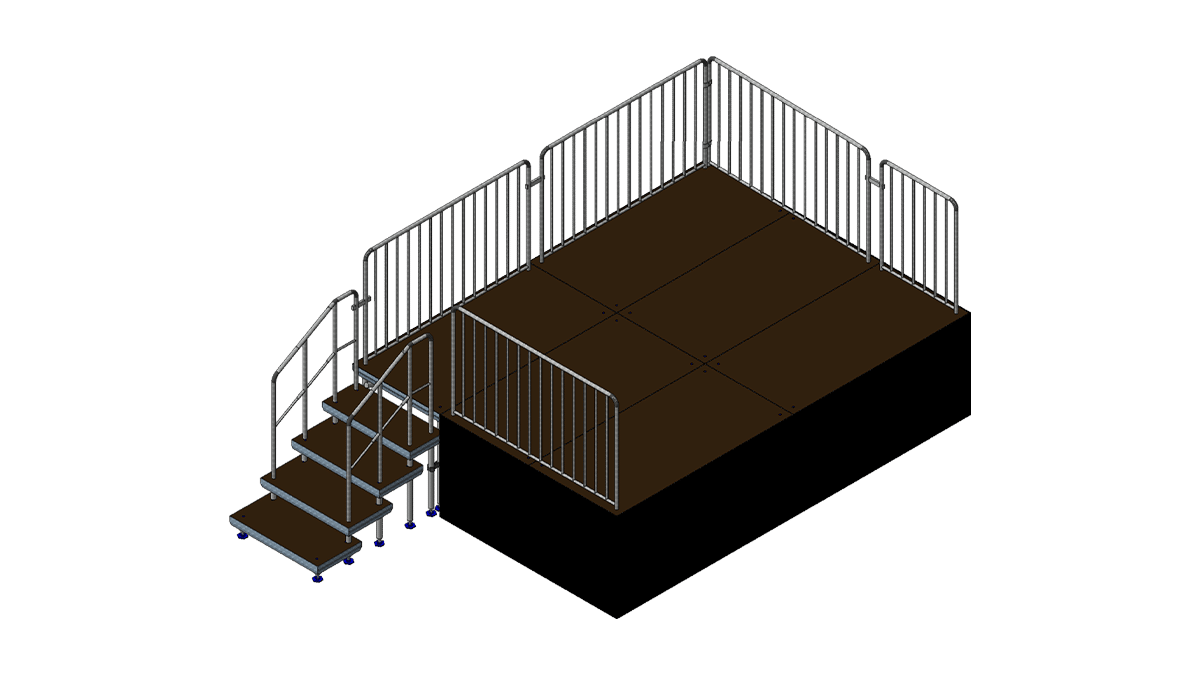 Bühne 4m x 3m x 1,00m Höhe inklusive Treppe mieten