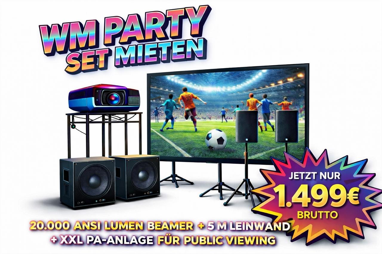 Public Viewing Technik mieten – Beamer Sets und TV Sets mit Musikanlage – 3